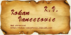 Kokan Vančetović vizit kartica